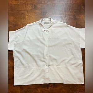 Everlane 100% Silk White Boxy Casual Button Down Shirt Size 10 SOLD AS IS